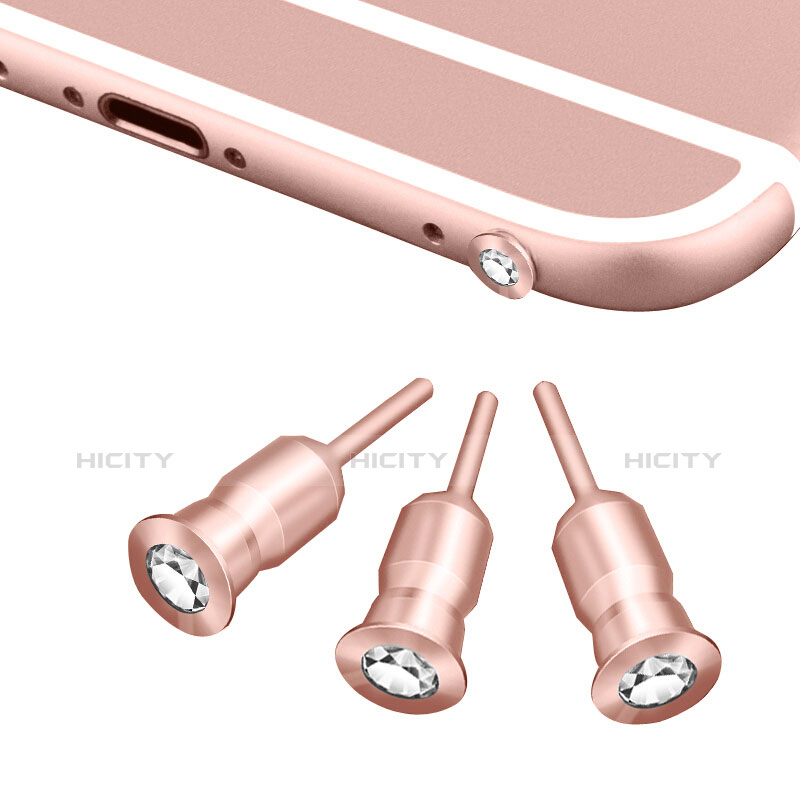 Tapon Antipolvo Jack 3.5mm Android Apple Universal D02 Oro Rosa