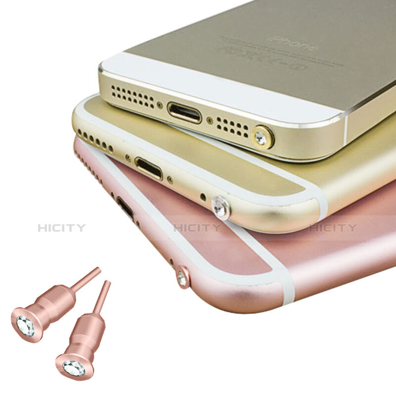 Tapon Antipolvo Jack 3.5mm Android Apple Universal D02 Oro Rosa