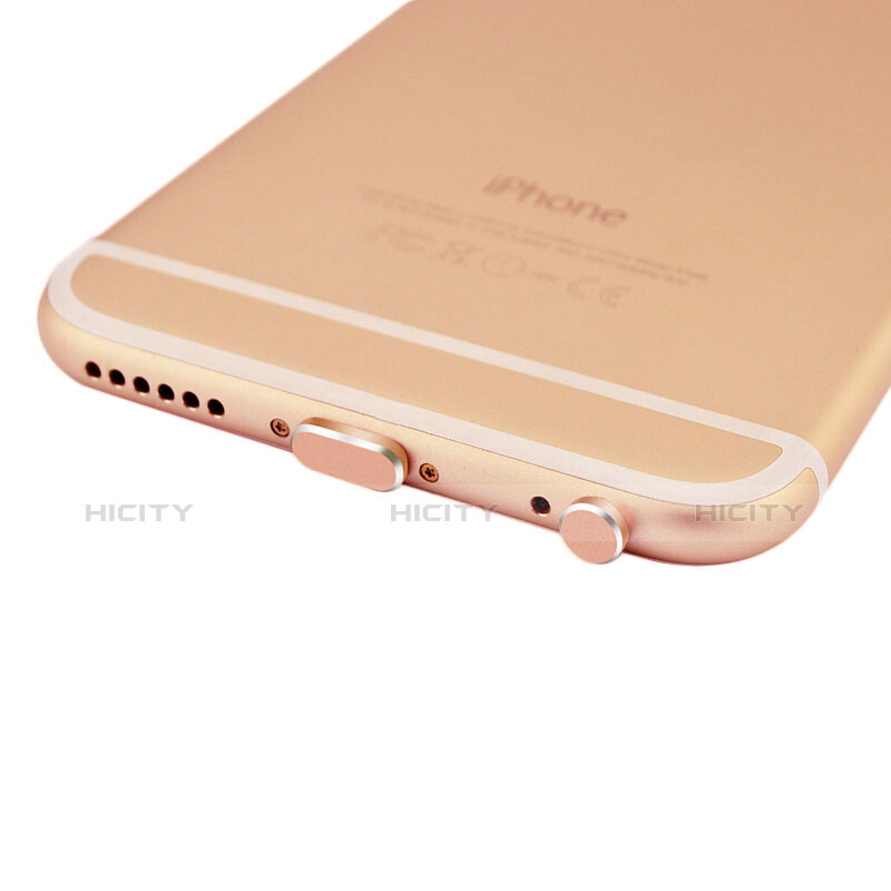 Tapon Antipolvo Lightning USB Jack J01 para Apple iPhone 5S Oro Rosa