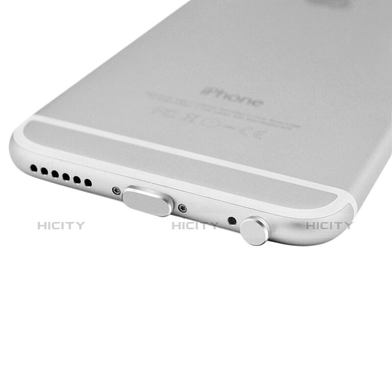 Tapon Antipolvo Lightning USB Jack J01 para Apple iPhone 6 Plus Plata