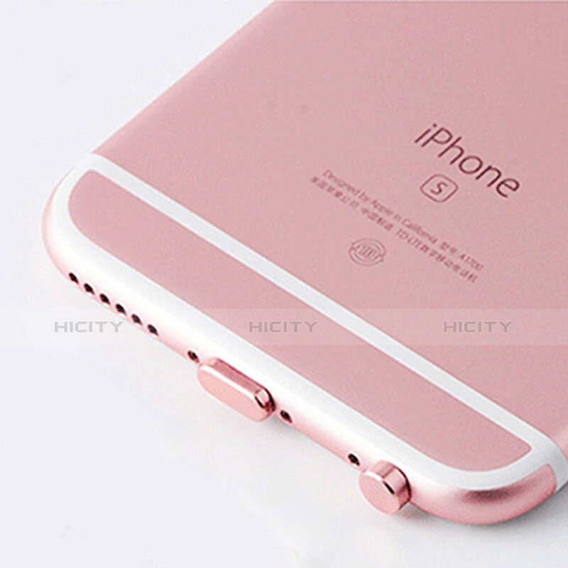 Tapon Antipolvo Lightning USB Jack J02 para Apple iPad Air 2 Oro Rosa