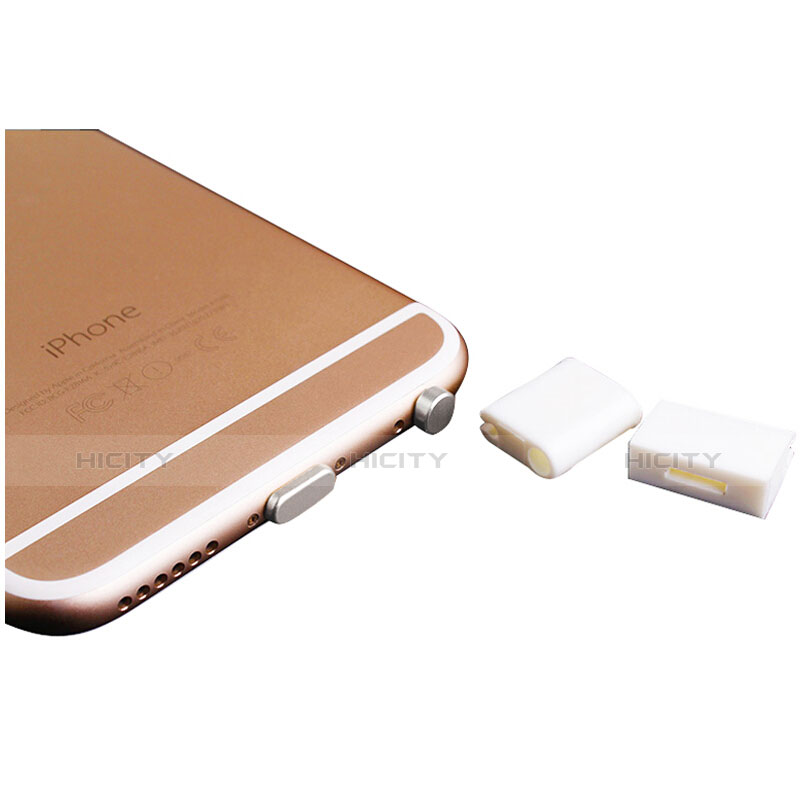 Tapon Antipolvo Lightning USB Jack J02 para Apple iPhone 5S Plata