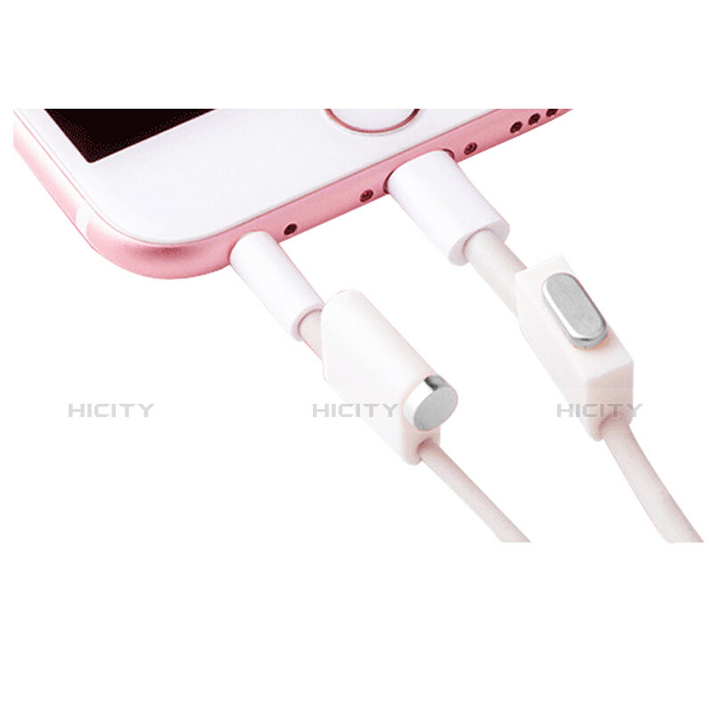 Tapon Antipolvo Lightning USB Jack J02 para Apple iPhone 5S Plata