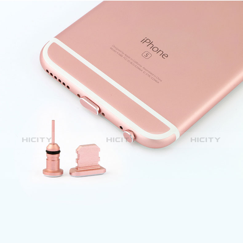 Tapon Antipolvo Lightning USB Jack J04 para Apple iPad Air 2 Oro Rosa