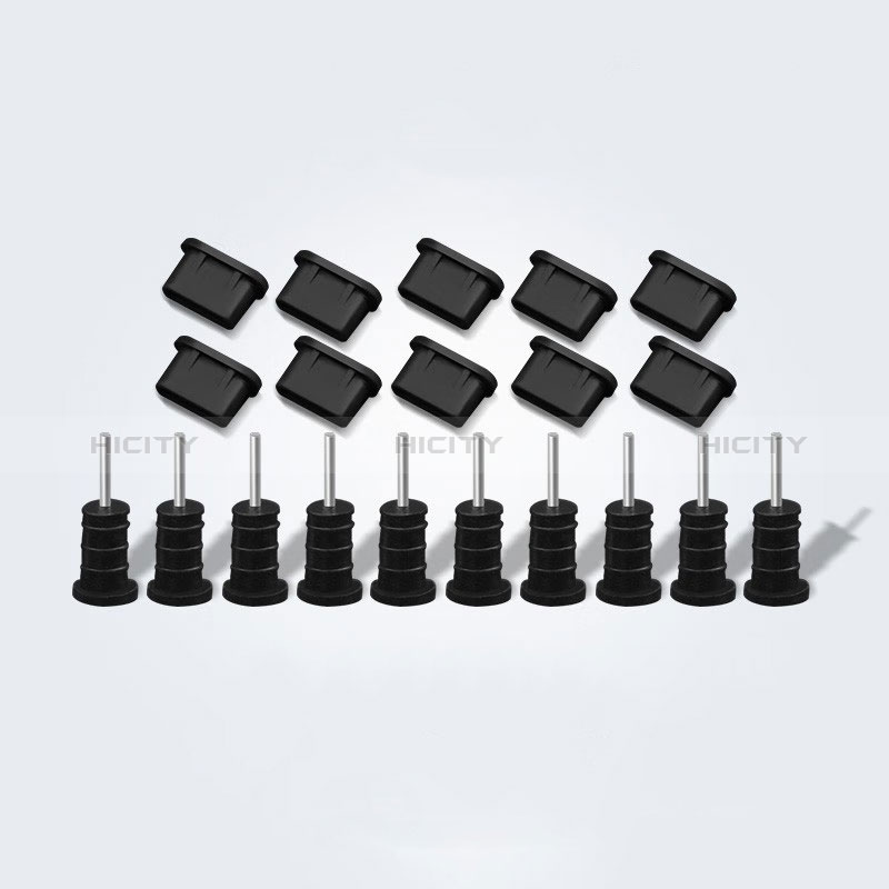 Tapon Antipolvo USB-C Jack Type-C Universal 10PCS para Apple iPad Air 5 10.9 (2022) Negro