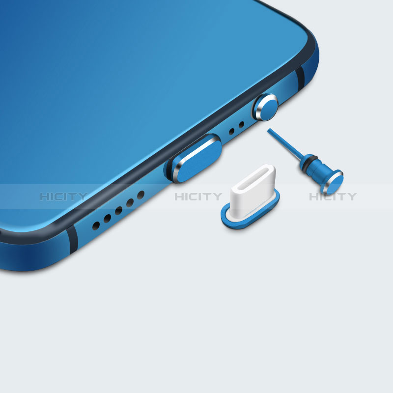 Tapon Antipolvo USB-C Jack Type-C Universal H05 para Apple iPhone 15 Azul