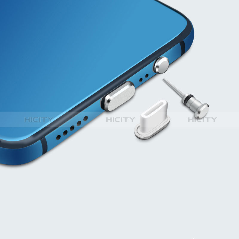 Tapon Antipolvo USB-C Jack Type-C Universal H05 para Apple iPhone 15 Plata