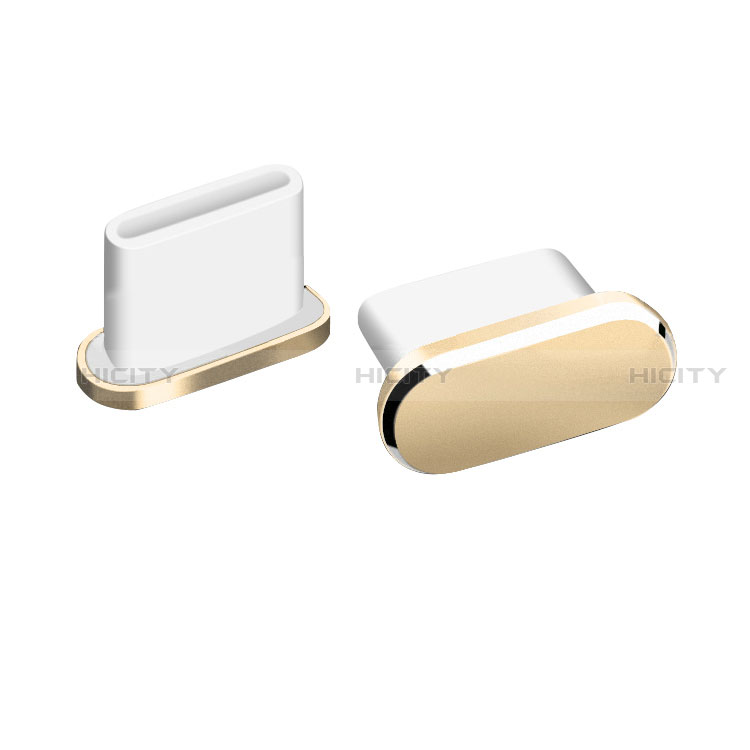 Tapon Antipolvo USB-C Jack Type-C Universal H06 para Apple iPhone 15 Oro
