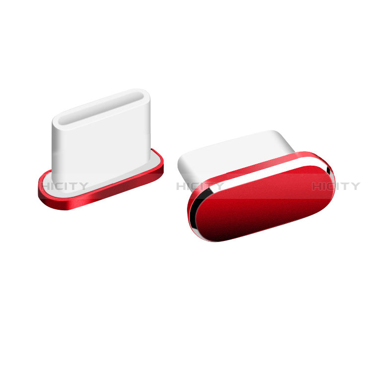 Tapon Antipolvo USB-C Jack Type-C Universal H06 para Apple iPhone 15 Pro Rojo