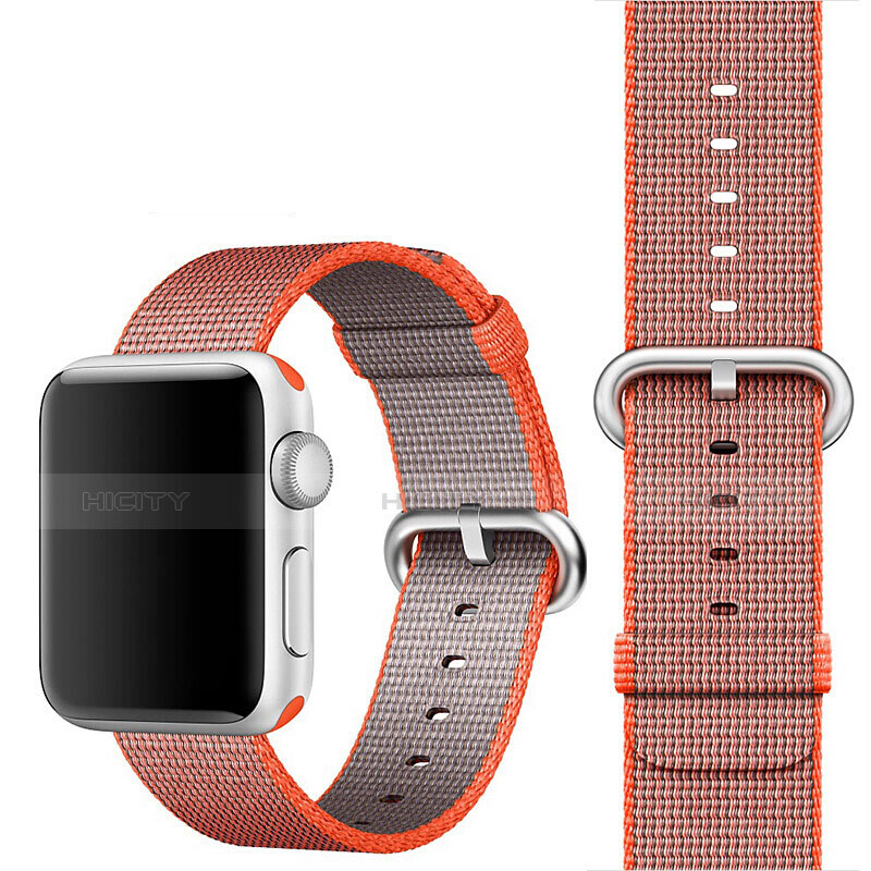 Tela Correa De Reloj Eslabones Pulsera para Apple iWatch 2 38mm Naranja