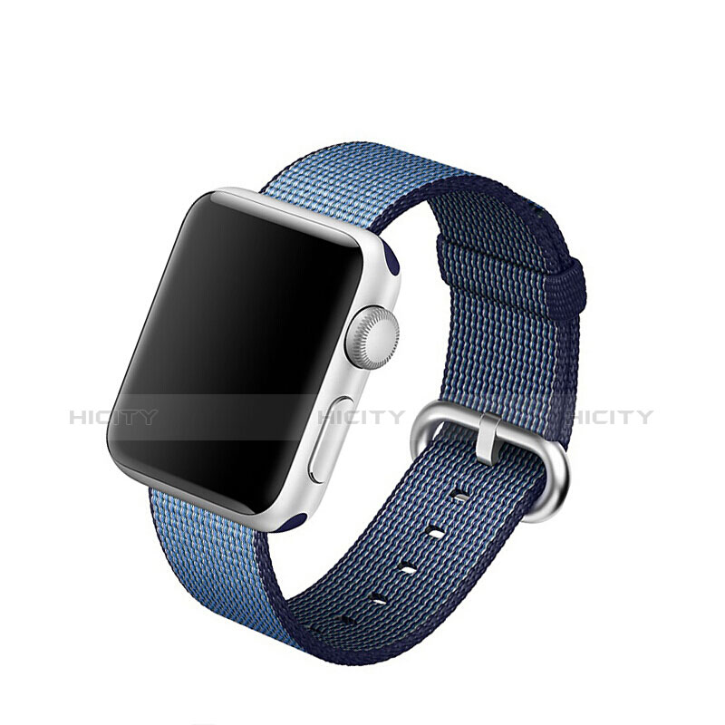 Tela Correa De Reloj Pulsera Eslabones para Apple iWatch 3 38mm Azul