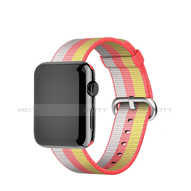 Tela Correa De Reloj Pulsera Eslabones para Apple iWatch 3 38mm Rojo