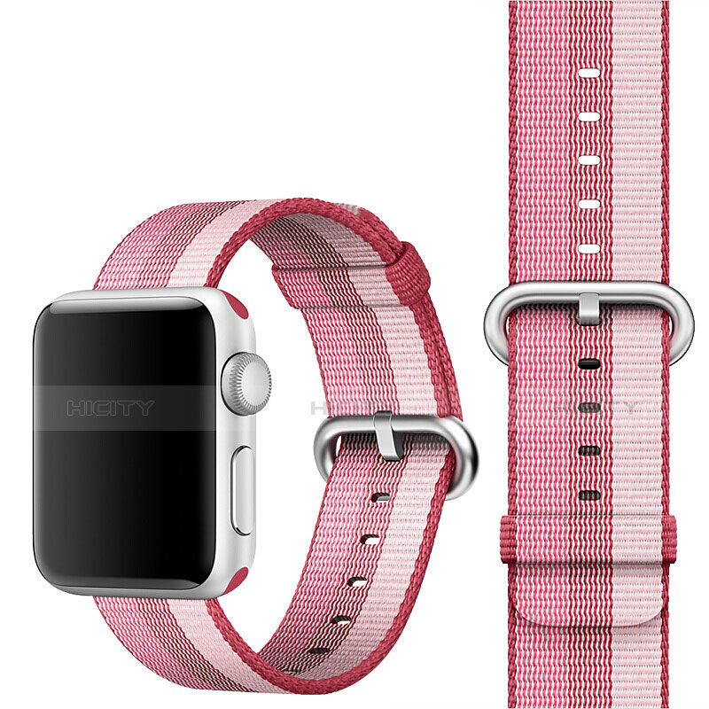 Tela Correa De Reloj Pulsera Eslabones para Apple iWatch 38mm Rosa